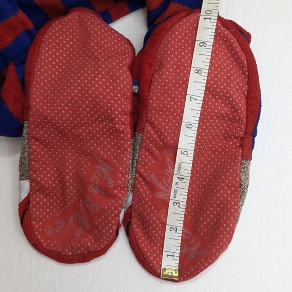 Nick & Nora Red/Blue Stripes Adult Monkey Sock One Piece Pajama Full Zipper - Picture 12 of 14